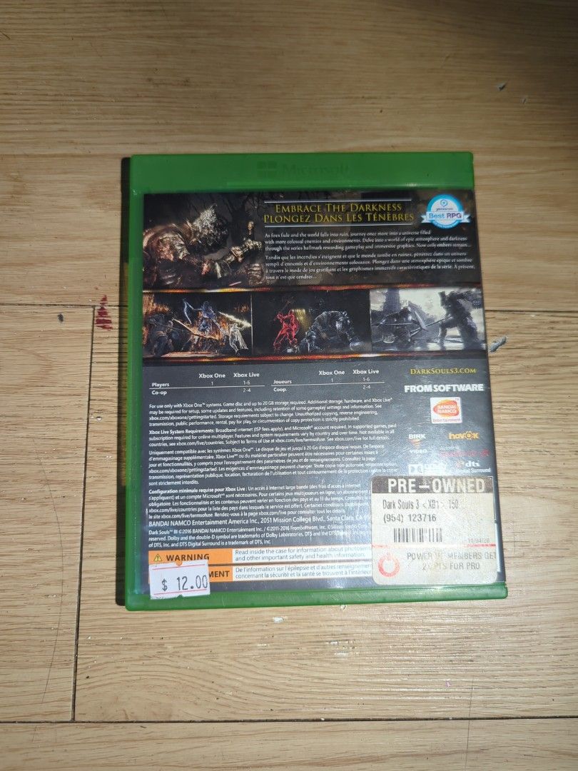 Dark souls 3 Xbox one (Category: PlayStation) located in Manila. Submitted by chinarotgu30855 (Listing ID 1362462522, Image 3). Description: dark souls 3 Xbox one.