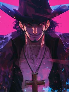 Dracule Mihawk Metal Print | HD Anime Wall Art | Premium Metal Poster | Collector's Home Decoration - A4 Size