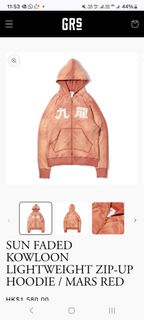 【美品】GRS SUN FADED 九龍ジップアップフーディー オレンジ 美品】GRS SUN FADED 九龍ジップアップフーディー オレンジ