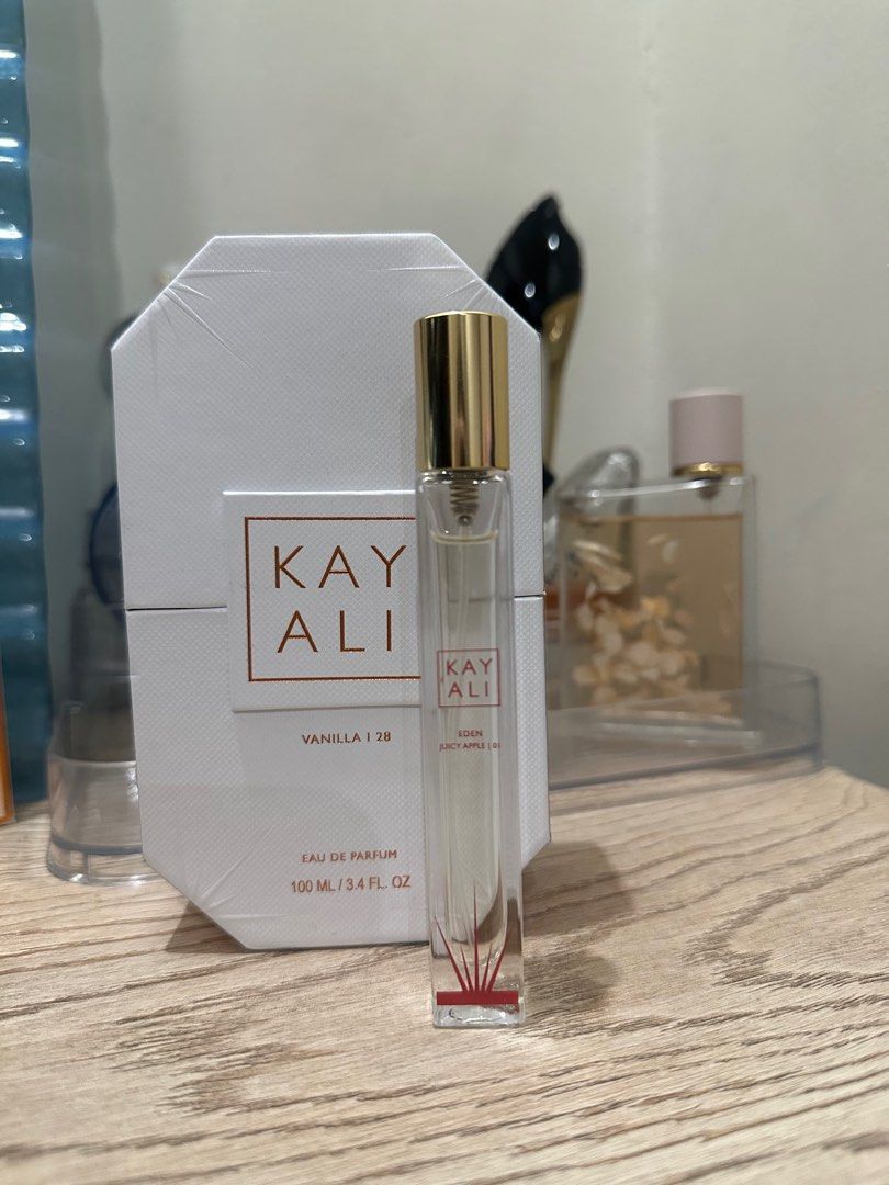 Kayali Eden Juicy Apple (Category: Fragrance & Deodorants) located in Quezon City. Submitted by graceunderpressure (Listing ID 1362433359, Image 1). Description: Kayali Eden Juicy Apple - 10ml Travel Spray - No box, came from set - Only 2 sprays missing, good as new - Selling for only Php 1,600 PM for any questions! 🫶🏻.