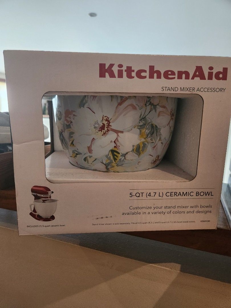 KITCHEN AID New floral ceramic bowl (Category: Bakeware) located in Muntinlupa City. Submitted by sellsgr888t-44104 (Listing ID 1362383944, Image 2). Description: New Kitchen Aid ceramic floral bowl for sale..