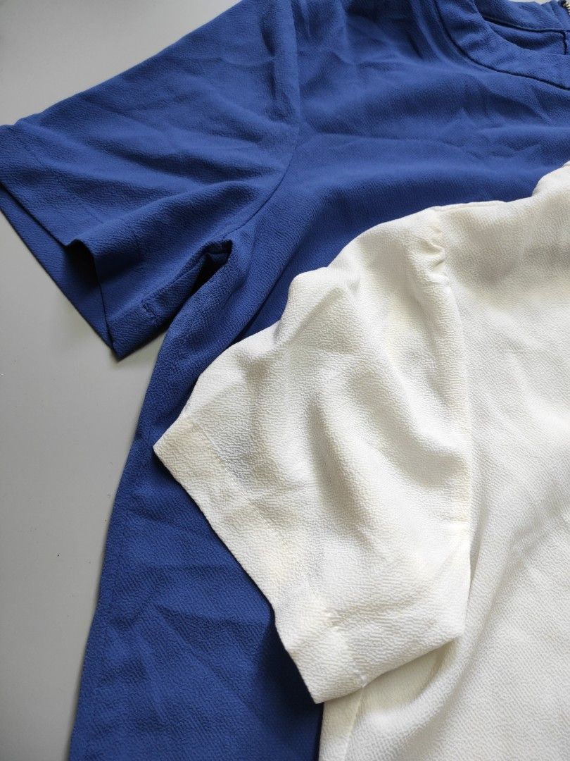 Mango Basic Blouses (Category: Blouses) located in Manila. Submitted by localpreneur (Listing ID 1362336570, Image 2). Description: ₱350 for both / ₱200 per piece *S on tag but can fit up to M Width (when laid flat): 45" Length: 55" *Please check photos for actual condition *Shipping Fee fixed at ₱80 *Free shipping for bundles ₱1000 and up.