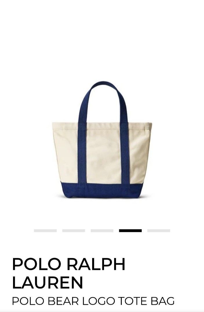 Polo Ralph Lauren Women's Tote Bag. Paddington Series (Category: Bags & Wallets) located in Singapore. Submitted by lioncollective (Listing ID 1362431403, Image 3). Description: Brand New with tag. Retail price: SGD $279 Material: 100% Cotton Canvas. Measurement: L13" × H 10.5" x W3-5" - Effortlessly carry your essentials with convenient twin shoulder straps. - Experience superior organisation with ample space and an interior zip pocket. - Care: 