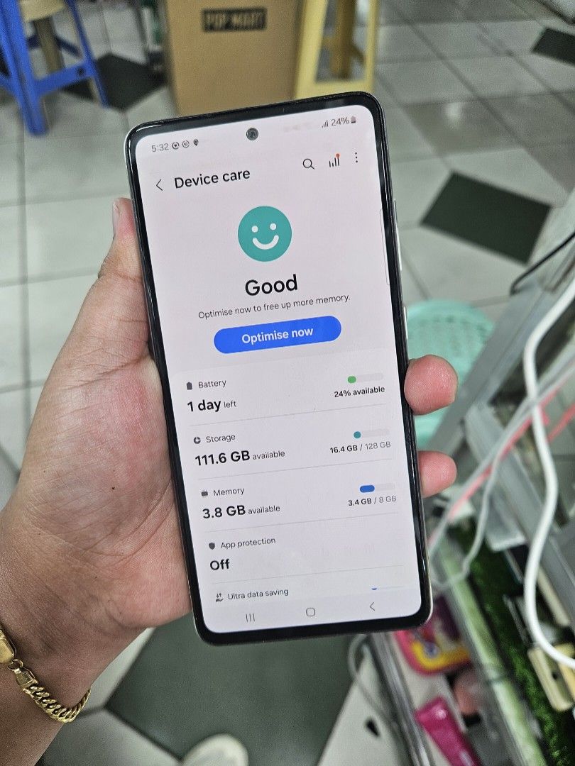 Samsung A52s 5G (Category: Samsung) located in Manila. Submitted by lucky.charm.gadgets (Listing ID 1362398136, Image 3). Description: Samsung A52s 5G 8gb/128gb Goods No repair History Ntc approved Di lang masyado makinis at may amoled burn dina halata pag naka darkmode di naman nakaka apekto sa smooth performance!test to sawa bago bayaran MAGBASA KA MUNA BAGO KA MAG REACT ! Buy at your own risk 😊 For fast transaction call/text 09279452049,09704