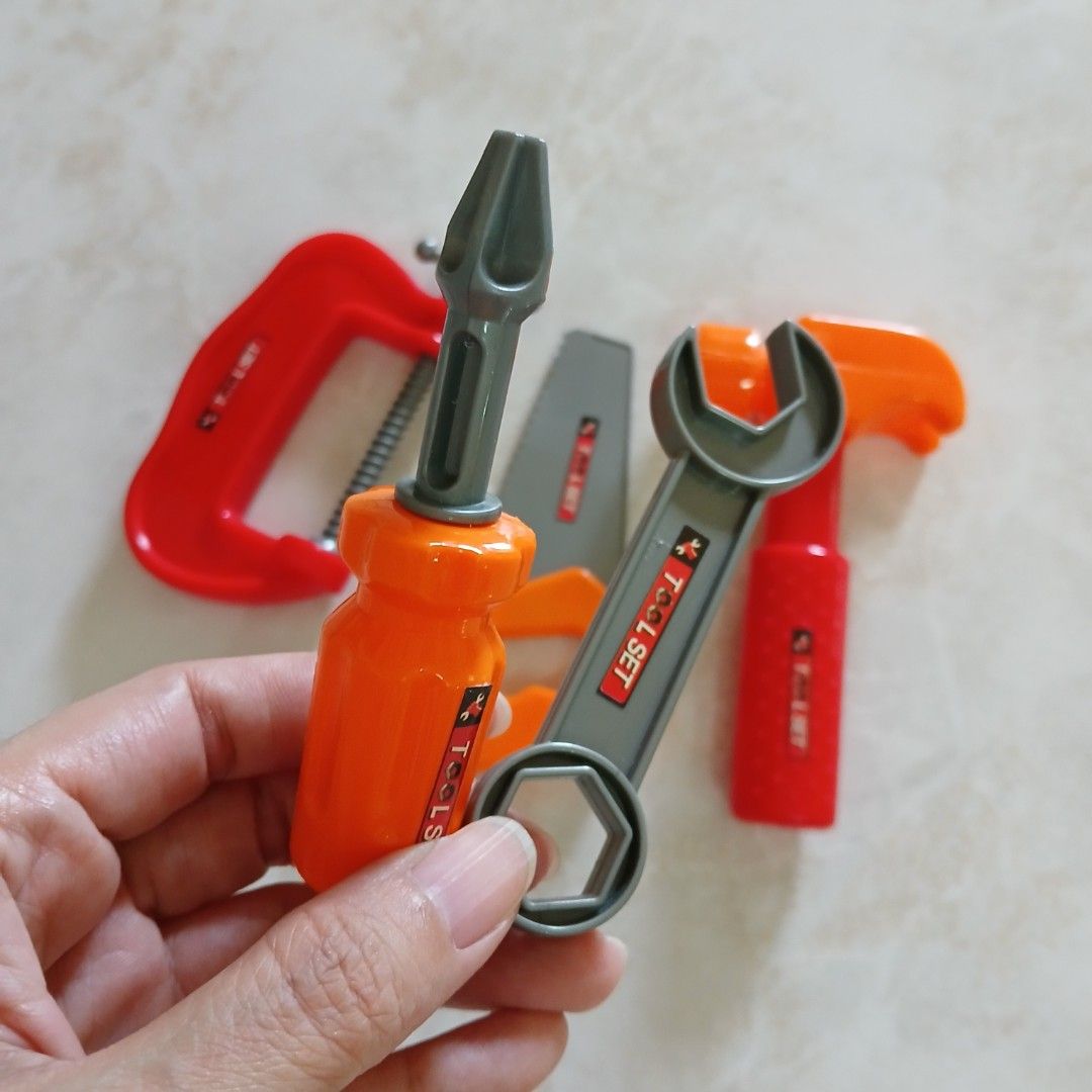 Toy Tools Set (Preloved) (Category: Educational & Learning Toys) located in Iloilo. Submitted by shopbydebs (Listing ID 1362362541, Image 2). Description: 🛍 SET 5 ITEMS 💳 GCash / BDO / BPI 📦 J&T shipping nationwide Buyer shoulders shipping fee. Send me a message to purchase or inquire..