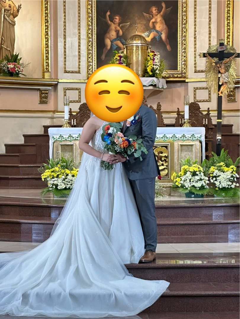 White Label Bridal Gown (Category: Dresses) located in Makati City. Submitted by angelie-dc (Listing ID 1362357166, Image 3). Description: White Label Bridal Gown Wallace Fits Small to Medium 5ft Worn last 2024 October Dry cleaned Negotiable RFS: moving overseas.