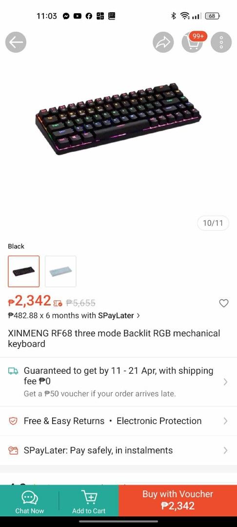 Xinmeng rf68 mechanical keyboard (Category: Computer Keyboard) located in Manila. Submitted by aringother24058 (Listing ID 1362306863, Image 2). Description: xinmeng rf68 mechanical keyboard bluetooth 1499. Super ganda ..