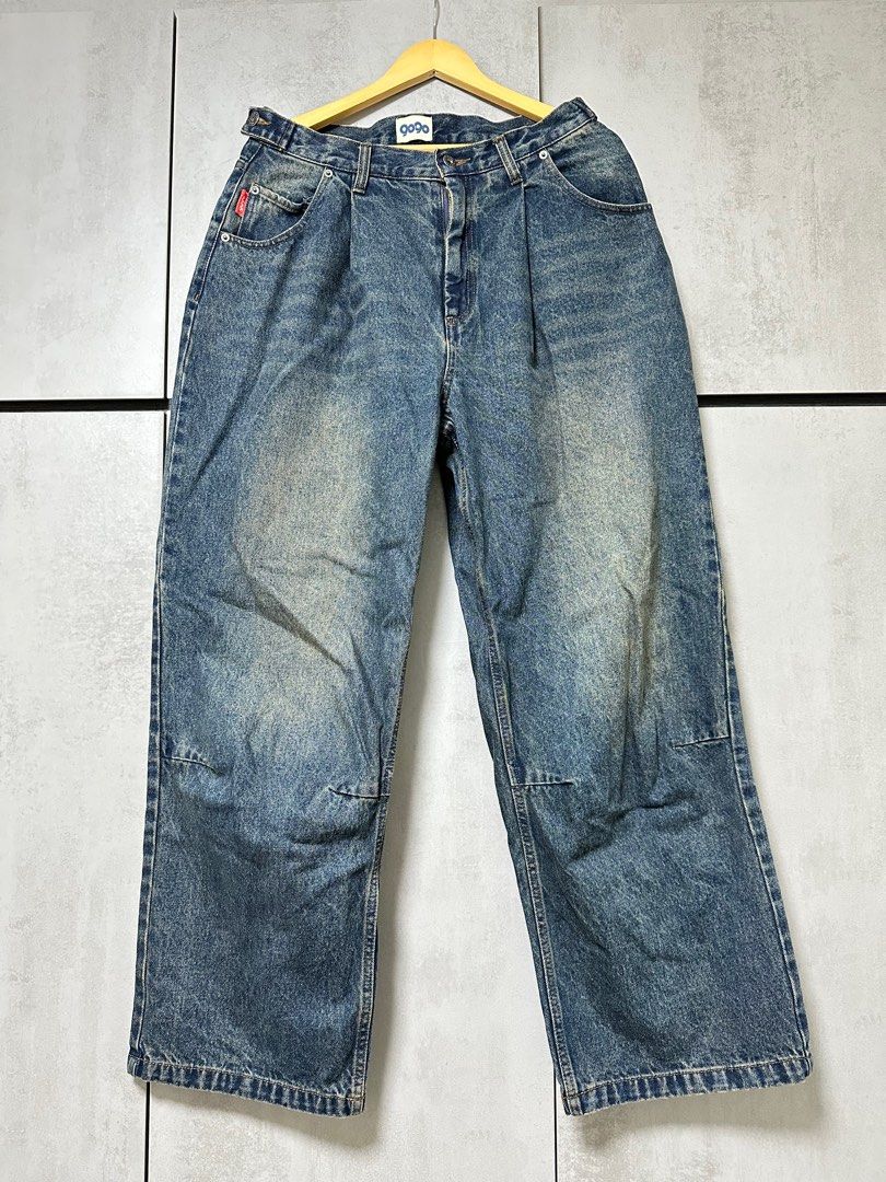 9090 King Logo Buggy Denim Pants, 他的時尚, 褲子, 牛仔褲在