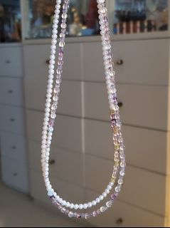 天然水晶珍珠頸鍊手鍊套裝64218457739779110