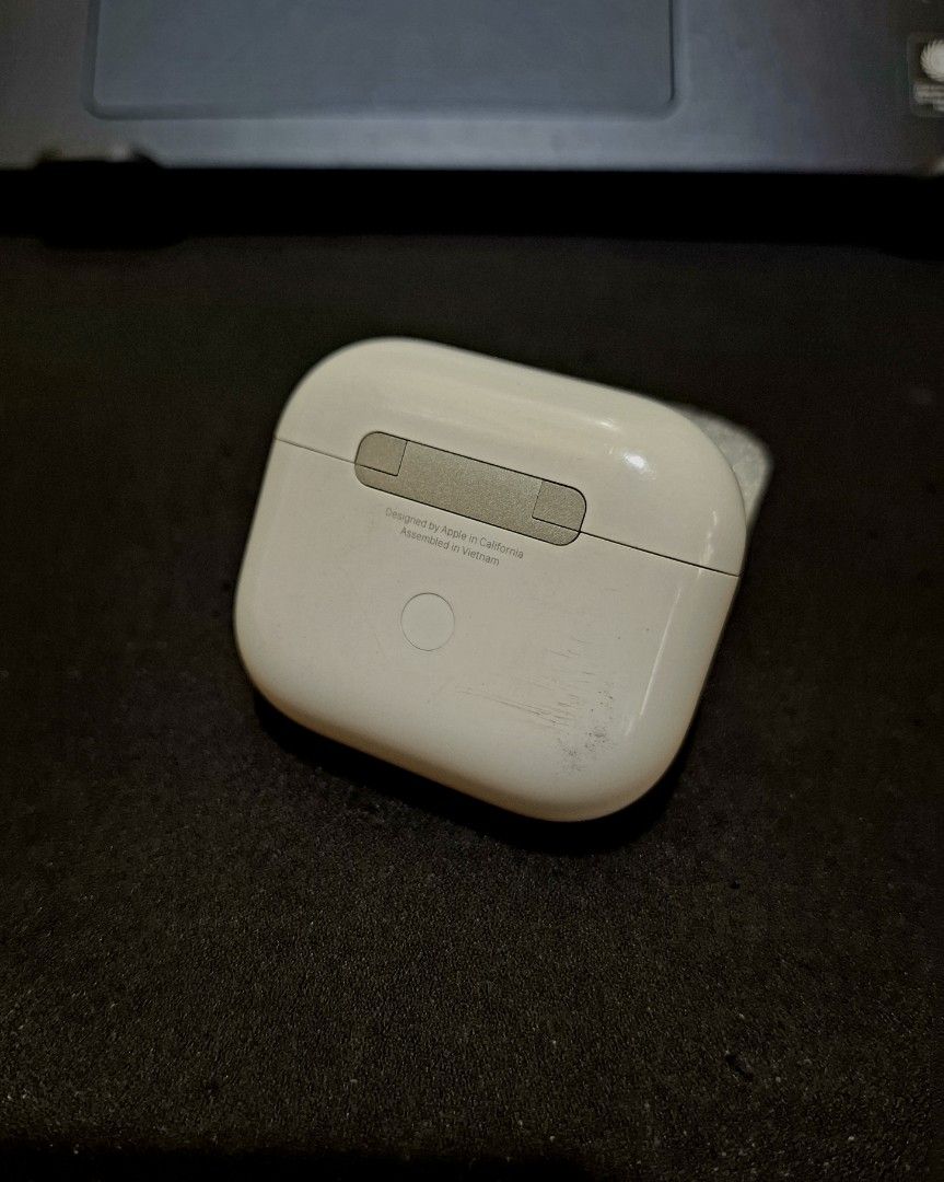 Apple AirPods 3rd Generation (Category: Earphones) located in Pasay City. Submitted by andreiisasundae (Listing ID 1362541550, Image 3). Description: Bought in the Apple Store in California in 2022. No box and receipt as I have lost them already 😅. Comes with a newly bought Xundd Case and a Charging Cable. There are some slight scratches on the case due to use but are almost not noticeable with its new case on. Price is negotiable! Just leave me