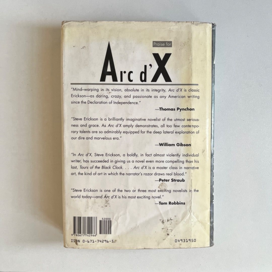 Arc d’X by Steve Erickson (hard bound) (Category: Storybooks) located in Angeles City. Submitted by ingosstuff (Listing ID 1362484209, Image 2). Description: Selling some of my dad’s books. Visit my profile to see more. Meet-up or delivery. Payment via GCash or any banking app..