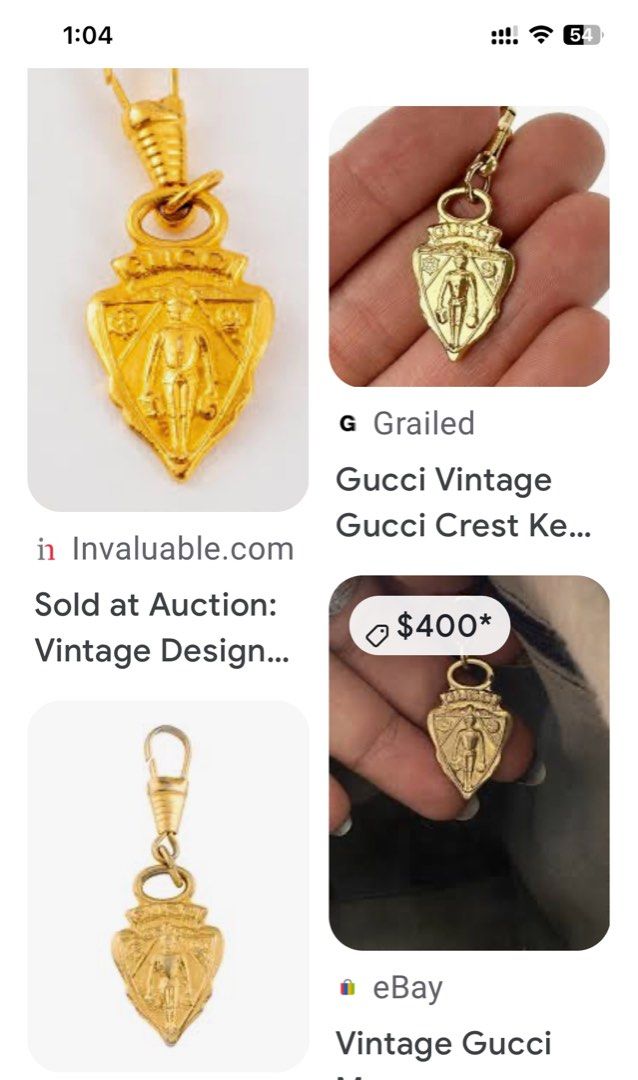 Authentic Gucci Vintage Crest Clip (Category: Luxury Bags & Wallets) located in Quezon City. Submitted by sherockxx (Listing ID 1362562104, Image 2). Description: Guaranteed original with box. On hand and ready to ship plus fees..