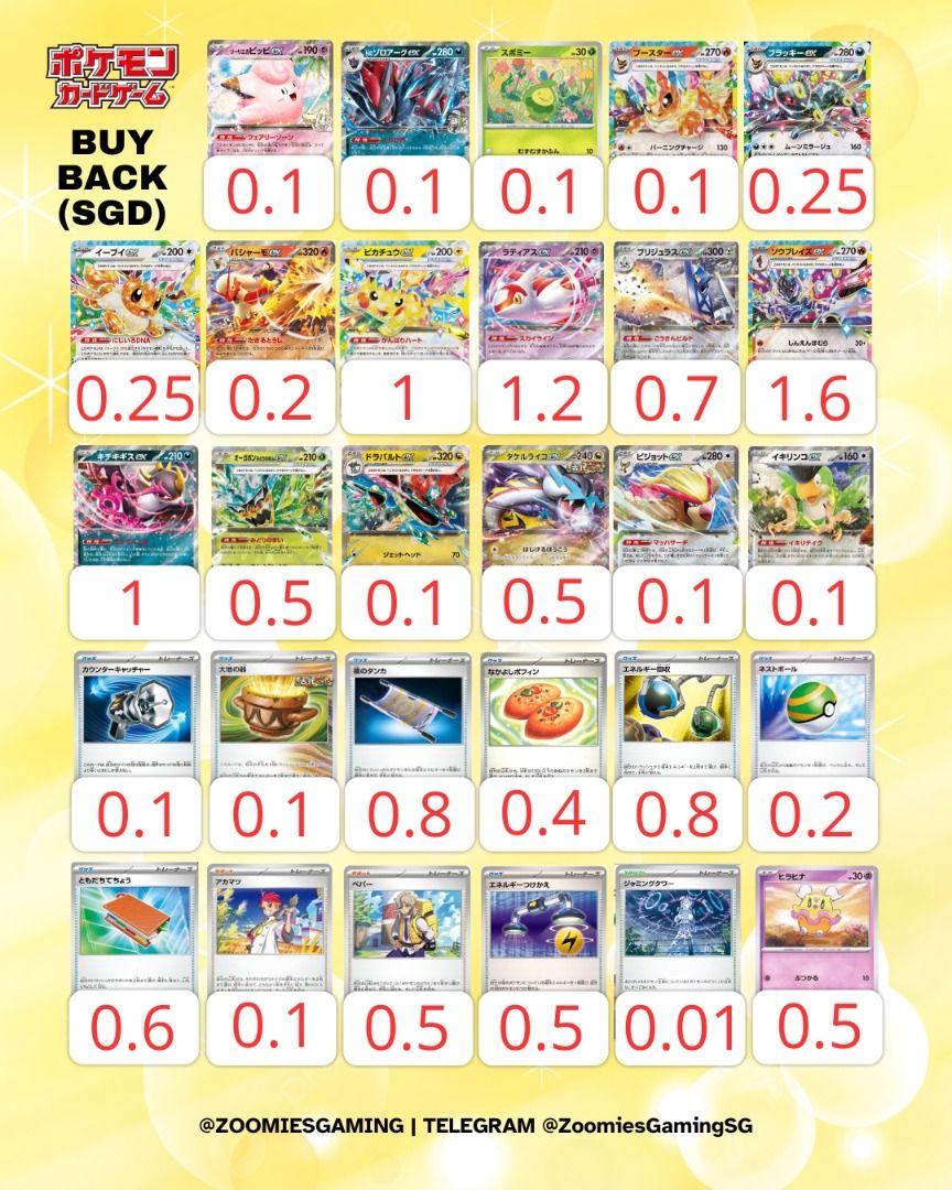 Buyback Program Pokemon Trading Cards Japanese, Bulletin Board, Looking For  on Carousell