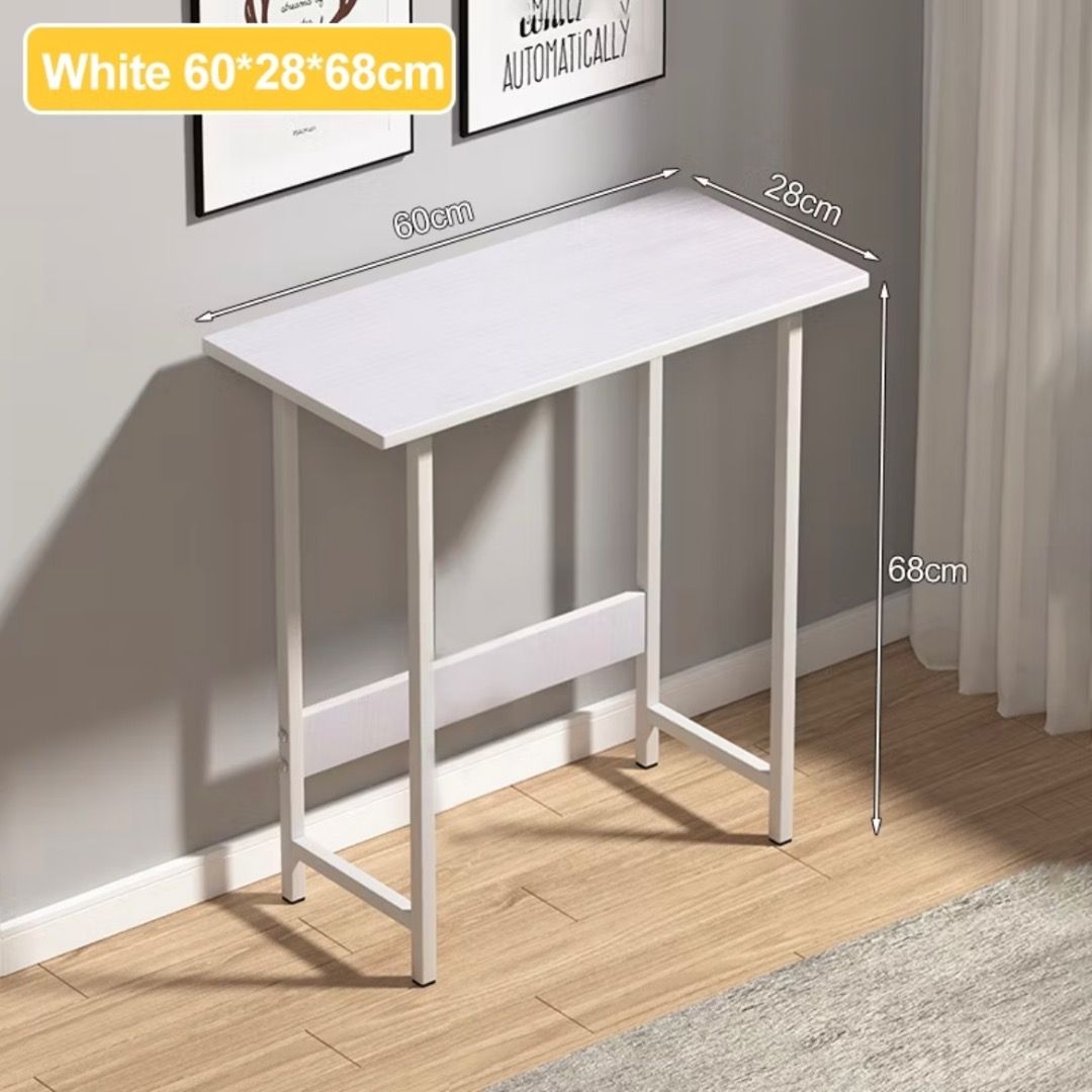 Compact Study Table | Space Saving Work Desk | Minimalist White Table ...