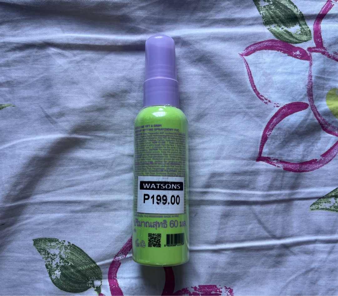 Dazzle Me Setting Spray (Category: Makeup) located in San Juan City. Submitted by tpwk_harry (Listing ID 1362653938, Image 2). Description: Bought this at Watsons Original price is 199 Hindi masyado nagamit kasi i only used this for an event Nasa last pic kung gano pa po kadami natitira Just message me if you’re interested! .