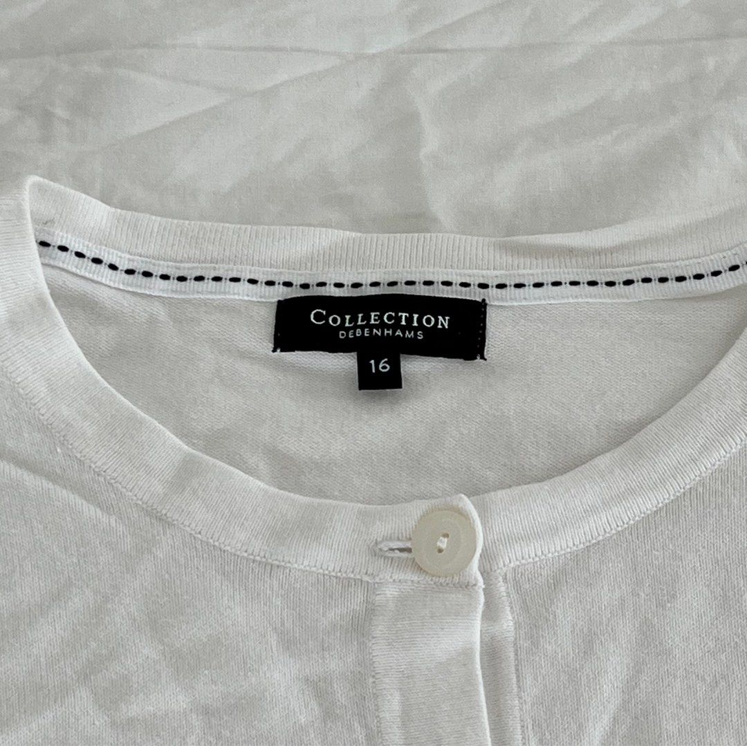 DEBENHAMS DUBAI White Blouse (Category: Blouses) located in Muntinlupa City. Submitted by prelovedby.maria (Listing ID 1362485393, Image 2). Description: Pre-loved item! *slight stain left front area, barely noticeable rfs: decluttering payment via: Gcash/ Maya .