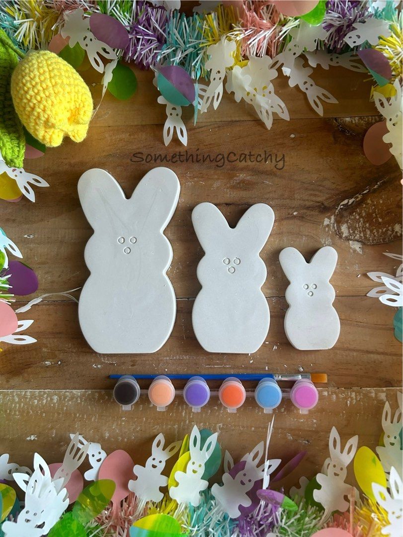 Easter Crafts (Category: Craft Supplies & Tools) located in Las Pinas. Submitted by somethingcatchy (Listing ID 1362506356, Image 2). Description: For sale: Easter Carton Filled With Surprises Inclusions: 1 set of DIY Easter beads 1 Wooden Easter Ornament 1 Plaster Easter Ornament Easter Stickers Easter Tattoos 1 Easter Snap Bracelet 3 Color paint set ₱280.00 per set Plaster Paint Bunny Trio A fun activity for parents or friends. This set include