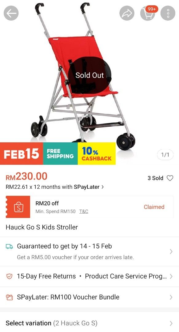 Hauck Go S Buggy stroller, Babies & Kids, Going Out, Strollers on Carousell