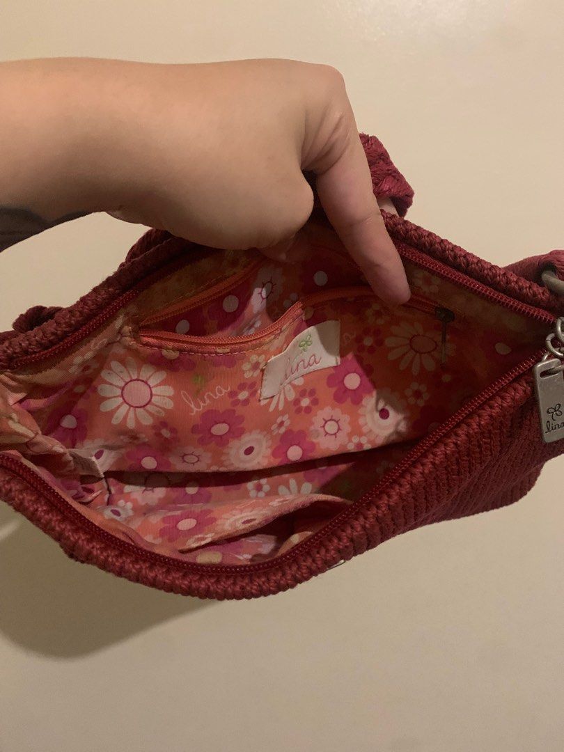 Lina Crochet Purse (Category: Purses & Pouches) located in Mandaluyong City. Submitted by tinskyrey (Listing ID 1362483335, Image 3). Description: Lina Crochet Purse Color: Maroon Like New SRP: Php1,000 SF c/o buyer.