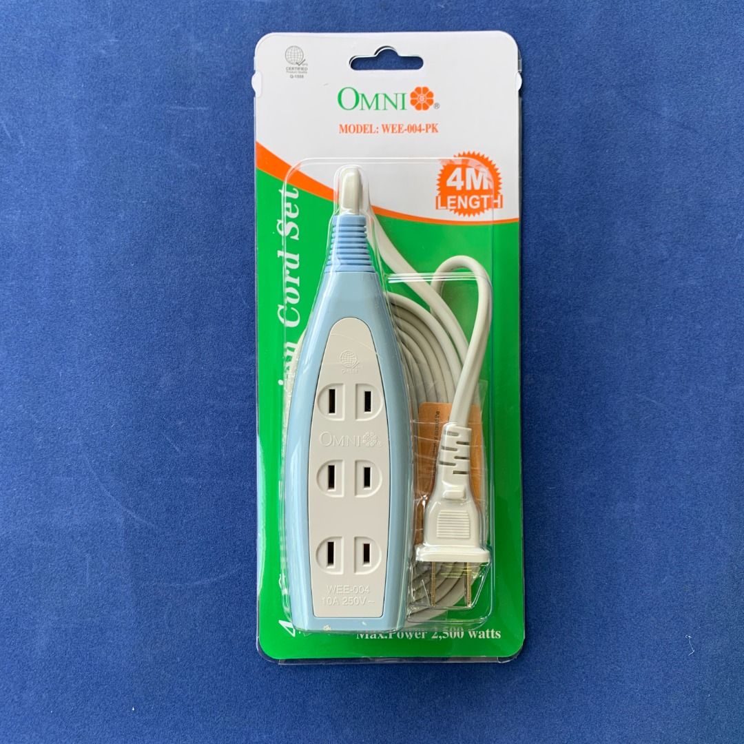 OMNI WEE-004-PK (Category: Electrical, Adaptors & Sockets) located in Imus. Submitted by shining_lights_ (Listing ID 1362580547, Image 1). Description: OMNI Extension Cord Set 4-Gang Meter Wire 2,000W 10A 250V.