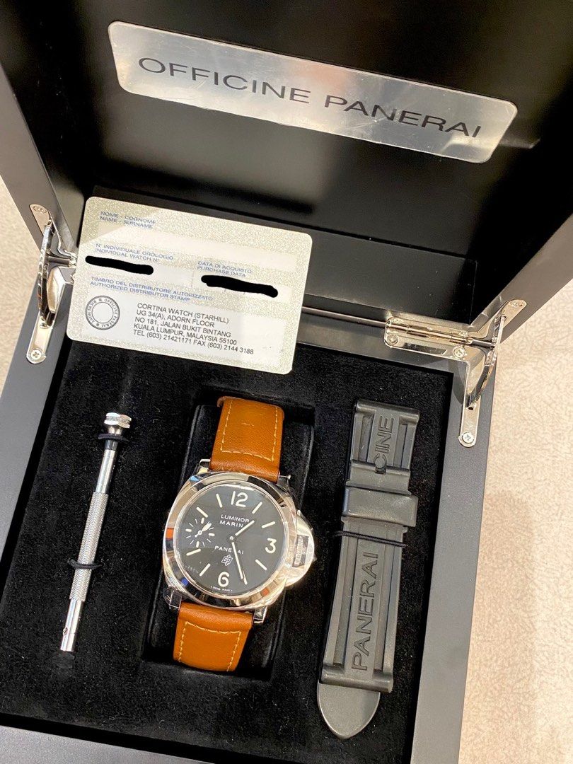 PANERAI LUMINOR MARINA LOGO PAM0005 BLACK DIAL 44MM AUTOMATIC WATCH ...