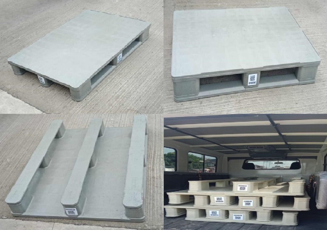 Plastic Pallets: (Category: Construction & Building Materials) located in Taguig. Submitted by infotechnologiez (Listing ID 1362564828, Image 3). Description: FOR SALE: PLASTIC PALLETS * Size 80cm x 120cm x 6in * Plaintop 2 way open 2 way closed * Heavy duty * 5 Tons Max weight Capacity * White & Gray available 📞 0994-977-8833 💵 Mode of Payment: GCASH and Online Bank Payment 🛵 Delivery Through LALAMOVE 🚛 We Ship Nationwide (LBC / AP CARGO).
