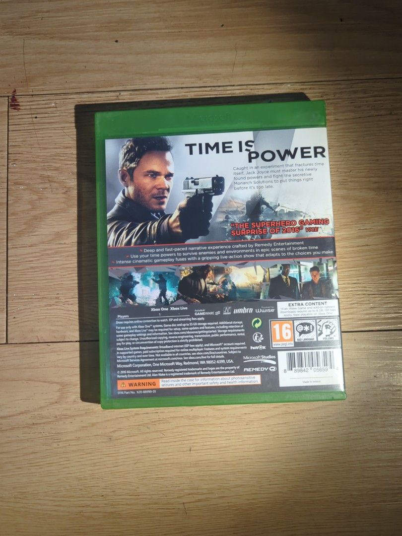 Quantum break Xbox one console exclusive (Category: Xbox) located in Manila. Submitted by chinarotgu30855 (Listing ID 1362636142, Image 3). Description: quantum break Xbox one console exclusive Original/Authentic From USA Actual and Detailed Picture Posted Pick up at One Oasis Condominium Ortigas Extension Pasig City Or Delivery via Lalamove, LBC cod/cop FREE DELIVERY via jnt (Payment First Basis).