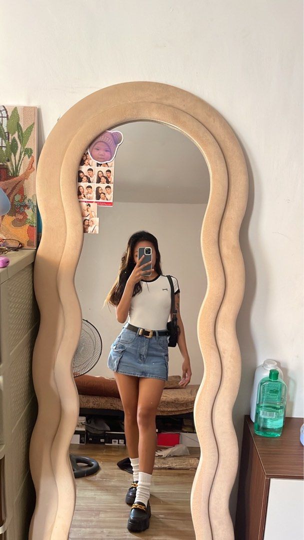 Shein denim cargo skirt (Category: Skirts) located in Santa Rosa. Submitted by yourcharm (Listing ID 1362519678, Image 2). Description: No flaws Payment first Open for lalamove.