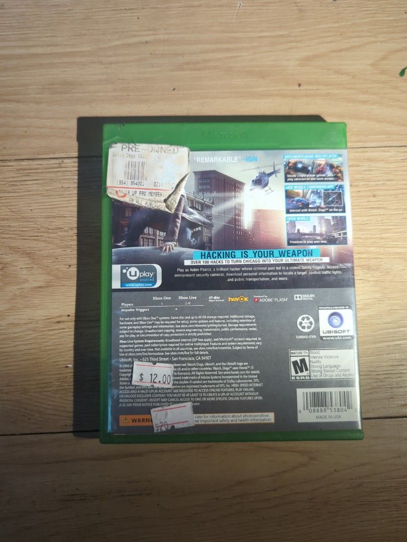 Watch dogs Xbox one (Category: Xbox) located in Manila. Submitted by chinarotgu30855 (Listing ID 1362635183, Image 3). Description: watch dogs Xbox one Original/Authentic From USA Actual and Detailed Picture Posted Pick up at One Oasis Condominium Ortigas Extension Pasig City Or Delivery via Lalamove, LBC cod/cop FREE DELIVERY via jnt (Payment First Basis).