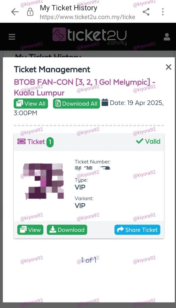 WTS 1 tix VIP BTOB Fan-Con In KL 2025, Tickets & Vouchers, Event ...