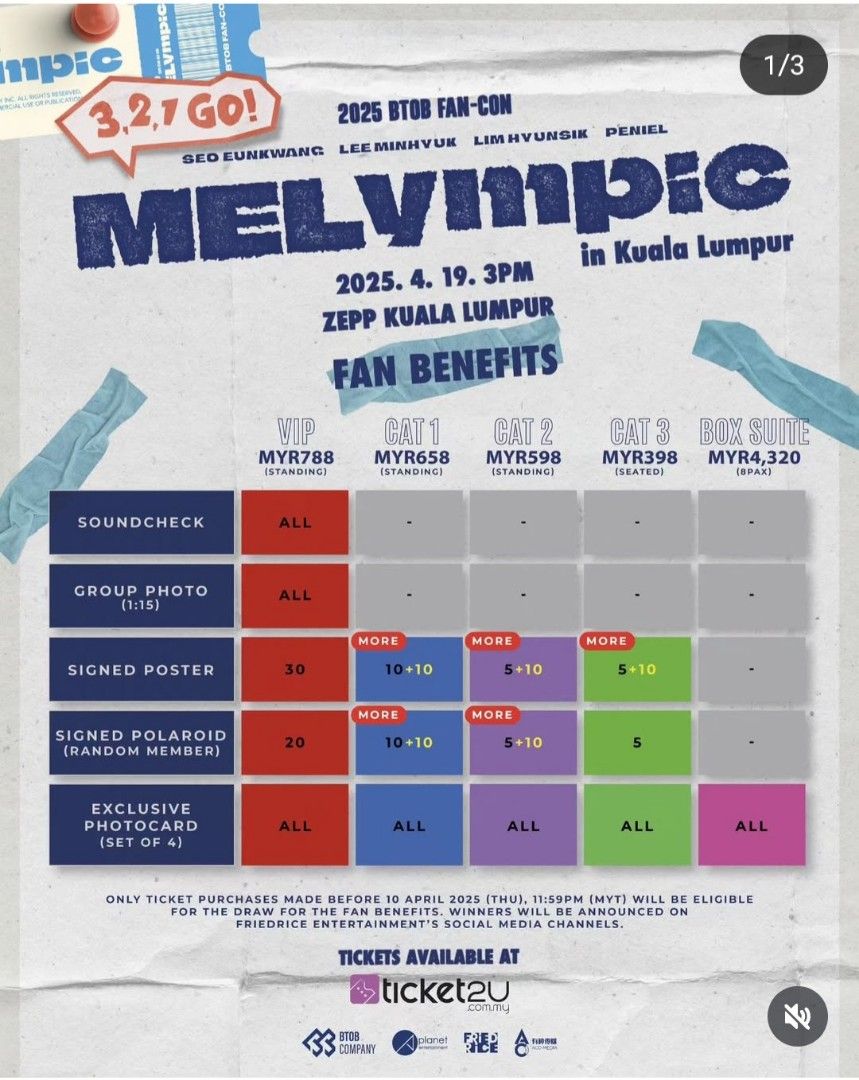 WTS 1 tix VIP BTOB Fan-Con In KL 2025, Tickets & Vouchers, Event ...