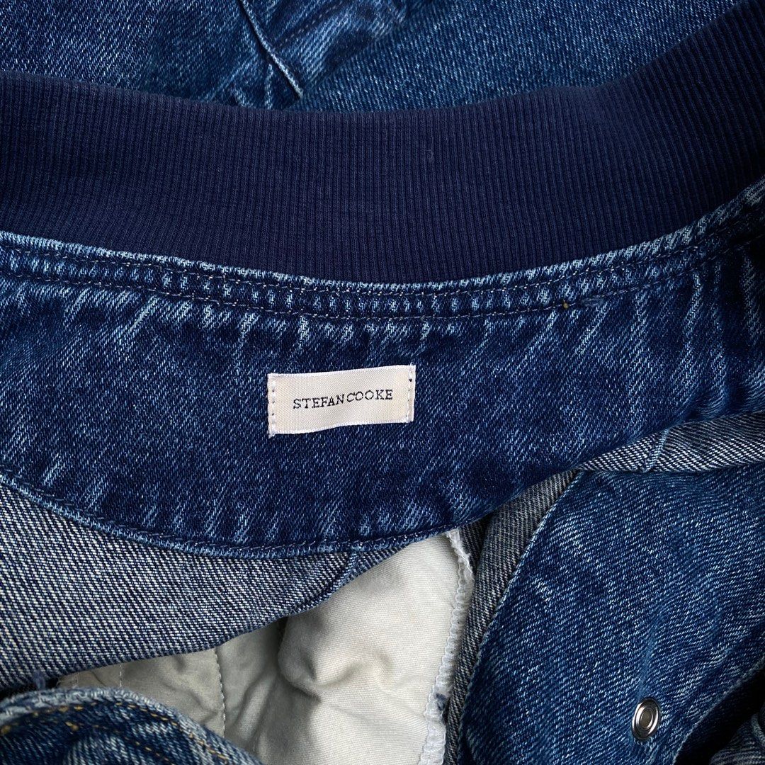 AW21 STEFAN COOKE PANELLED DENIM BOMBER JACKET, Luxury AW21 STEFAN COOKE PANELLED DENIM BOMBER JACKET, Luxury