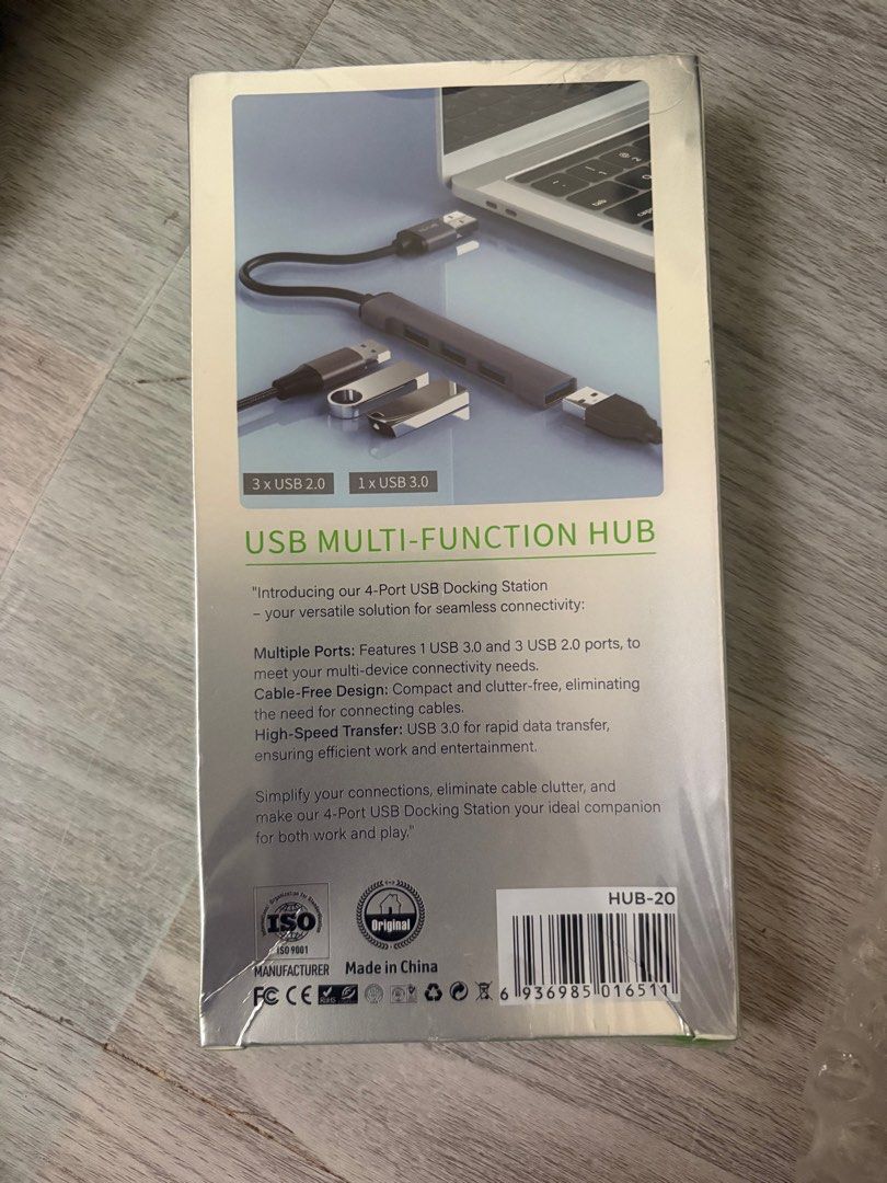 BAVIN H20 4 in 1 Multi-Functional USB Docking Station HUB Adapter Suitable for Laptop / Computer (Category: Cables & Adaptors) located in Antipolo. Submitted by elemopi (Listing ID 1362742333, Image 3). Description: Brandnew. Hindi pa natatanggal yung plastic. 4in1 docking station 3 USB 2.0 1 USB 3.0 Negotiable Rfs: mali ng nabili. Kailangan ko ng 4in1 USB 3.0.