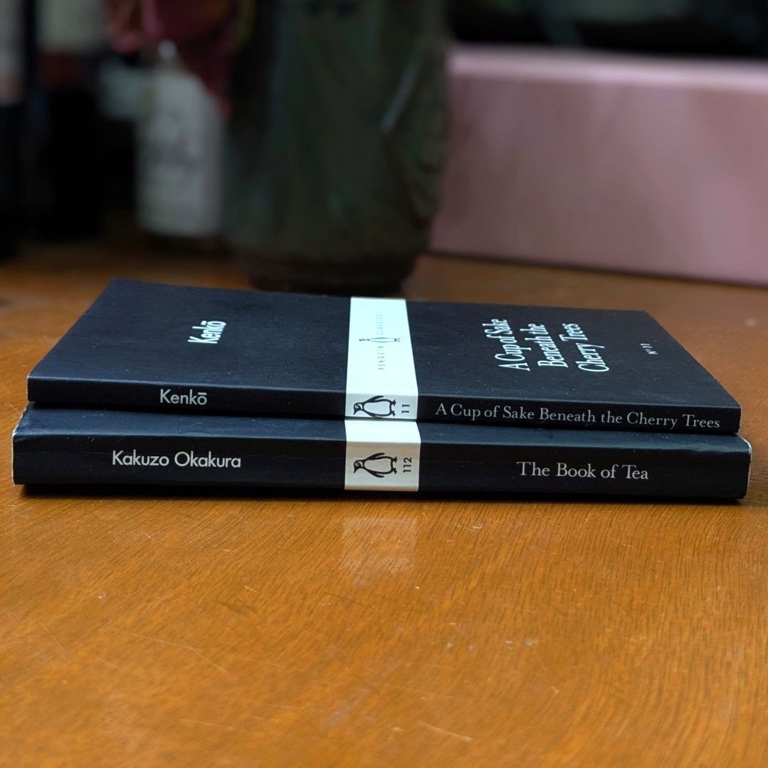 Bundle: Penguin Little Black Classics (Category: Storybooks) located in Cainta. Submitted by chiapavez (Listing ID 1362757492, Image 1). Description: Take ALL. - A Cup of Sake Beneath the Cherry Trees - The Book of Tea - signs of use; both have yellowed pages - with markings (owner's stamp, underlines, highlights) on both books MOP: GCash Shipping c/o buyer; Within Metro Manila/ nearby Cainta, Rizal.