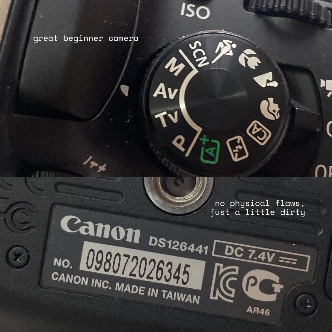 Canon EOS 100D (Body) (Category: Cameras) located in Marikina City. Submitted by mrgalc (Listing ID 1362678321, Image 3). Description: CANON EOS 100D Great beginner camera, compatible with EF/EF-S lens! My first DSLR and it was super easy to use ✓ Lightly used, in good condition ✓ Fully functional - all buttons, flash, video, zoom working ✓ No issues or physical flaws ✓ Small and compact; good for traveling Inclusions: ✱ Camera body only, no lens