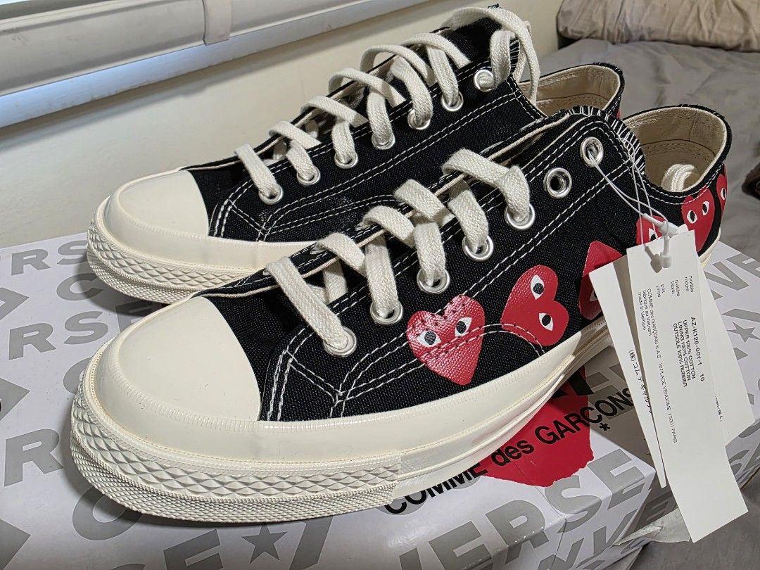 Converse CDG US10 (Category: Sneakers) located in Makati City. Submitted by chris_angle (Listing ID 1362755287, Image 2). Description: Used less than 5x. Meetup in Uptown Mall or Starbucks Avida Verte Shipping can be arranged once payment is confirmed. Shipping fee to be charged to buyer. Payment - BPI, GCash or Maya.
