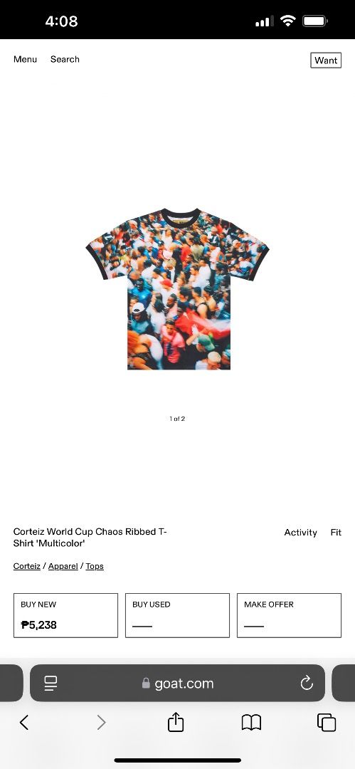 corteiz world cup chaos ribbed t-shirt multicolor tee AUTHENTIC (Category: Tshirts & Polo Shirts ) located in Tarlac. Submitted by grailside (Listing ID 1362729931, Image 3). Description: authentic.
