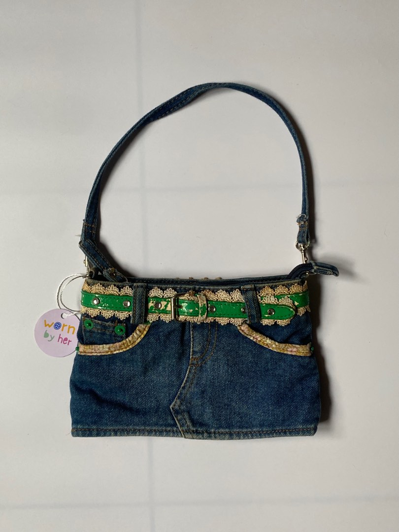 denim reworked mini shoulder bag, Women's Fashion, Bags & Wallets ...