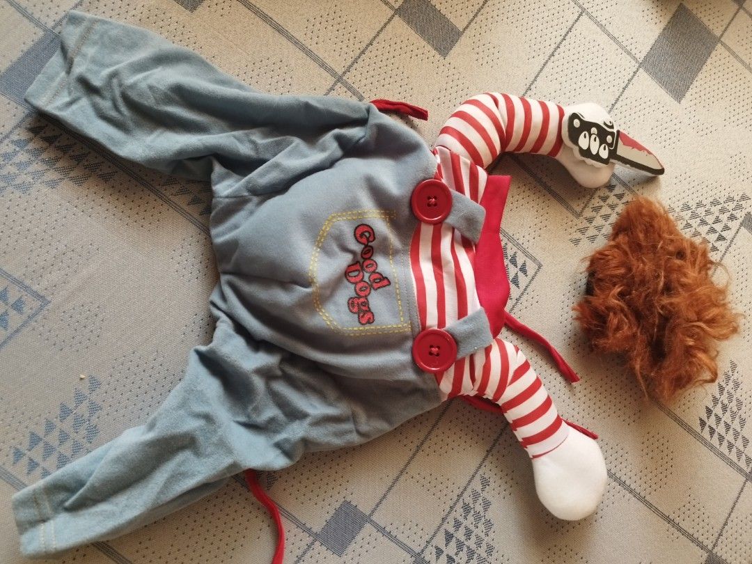Dog Costume Chucky Doll (Category: Homes & Other Pet Accessories) located in Manila. Submitted by krisscobain (Listing ID 1362677998, Image 2). Description: Dog Costume Chuckie Doll no damage RFS: decluttering #luvearth.