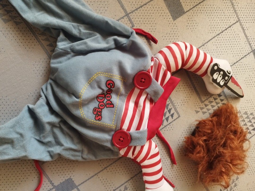 Dog Costume Chucky Doll (Category: Homes & Other Pet Accessories) located in Manila. Submitted by krisscobain (Listing ID 1362677998, Image 1). Description: Dog Costume Chuckie Doll no damage RFS: decluttering #luvearth.