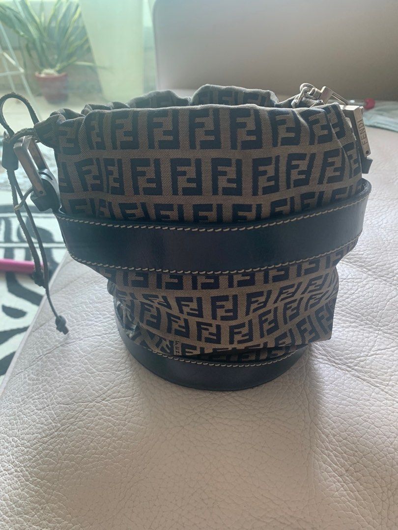 Fendi (Category: Luxury Bags & Wallets) located in Mandaluyong City. Submitted by envoguevintage88 (Listing ID 1362745155, Image 3). Description: Zucchino in navy blue. Very very nice and young. Can swap straps easily to alter the look ..