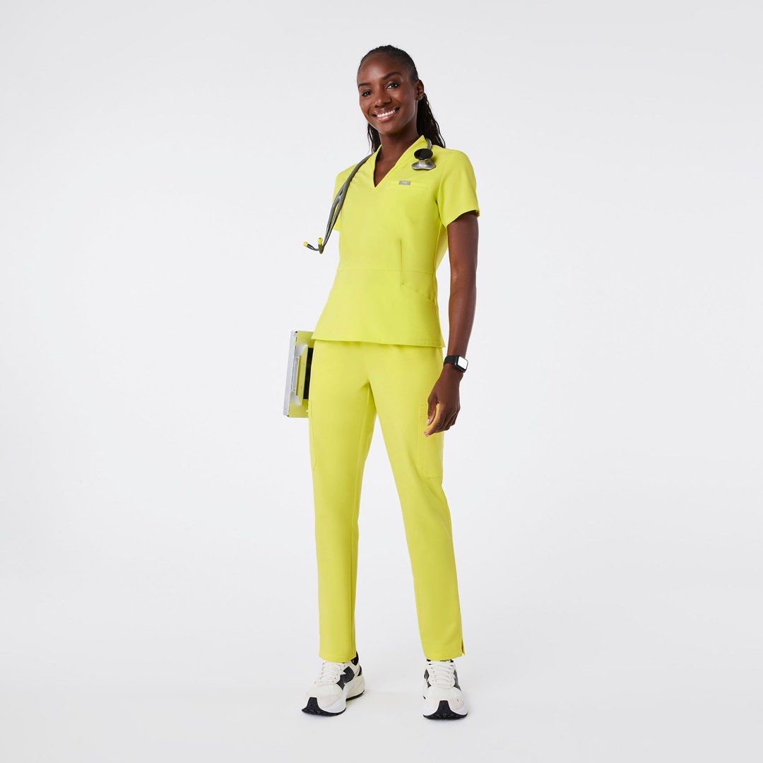 Figs Scrubs - Scrub Suit Set (Category: Sets or Coordinates) located in Baguio. Submitted by zayonsale (Listing ID 1362690157, Image 1). Description: Top: Figs Scrubs Lillian Slim V-Neck Peplum Scrub Top Size: XS Color Lime: Limited Color Original price ₱2,368.00 PHP Pants: Figs Scrubs Women’s Serving Lime High Waisted Livingston - Petite Basic Scrub Pant Size: XS P Color Lime: Limited Color Original price ₱2,178.00 PHP Reason for selling: Too Bi