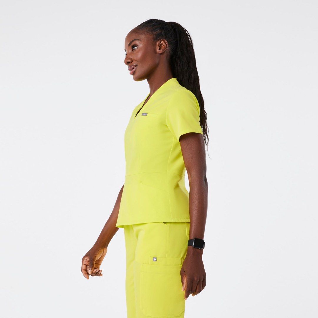 Figs Scrubs - Scrub Suit Set (Category: Sets or Coordinates) located in Baguio. Submitted by zayonsale (Listing ID 1362690157, Image 3). Description: Top: Figs Scrubs Lillian Slim V-Neck Peplum Scrub Top Size: XS Color Lime: Limited Color Original price ₱2,368.00 PHP Pants: Figs Scrubs Women’s Serving Lime High Waisted Livingston - Petite Basic Scrub Pant Size: XS P Color Lime: Limited Color Original price ₱2,178.00 PHP Reason for selling: Too Bi