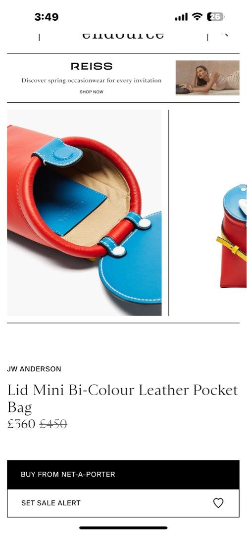 JW Anderson Pocket Sling Bag (Category: Bags & Wallets) located in Singapore. Submitted by avoapple (Listing ID 1362725910, Image 3). Description: Leather Width 5.2in/13.2cm Length 8.5in/21.5cm Max depth 2.5in/6.3cm Strap drop length 2.5in/6.3cm Adjustable strap The two-tone colourway of this red and blue Lid pocket bag taps JW Anderson’s playful design approach. It is shaped to a compact size for your phone and cards from smooth and supple leath