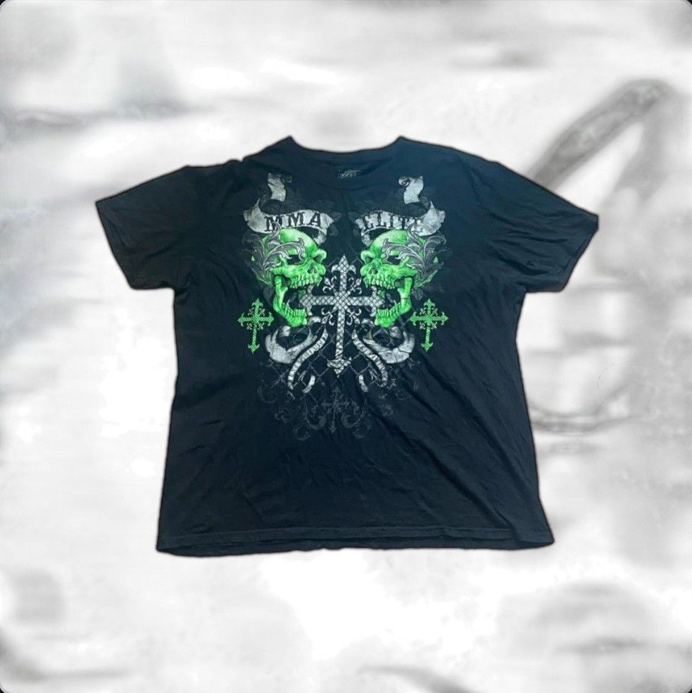 MMA Elite (READ DESCRIPTION) (Category: Formal Shirts) located in Manila. Submitted by sixbullets (Listing ID 1362772734, Image 1). Description: IG: triple_demons MMA Elite Green Skull And Cross 💀✝️ Width: 24" Length: 27" Issue(s): Minor crackprint ☢︎ Mine - 1100 ☢︎ Steal - 1200 ☢︎ Grab - 1300 ☢︎ Claim - 1500.