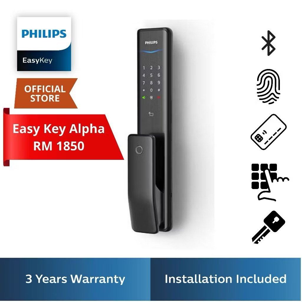 Philips Digital Lock Easy Key Alpha, Includes Installation*, TV & Home ...
