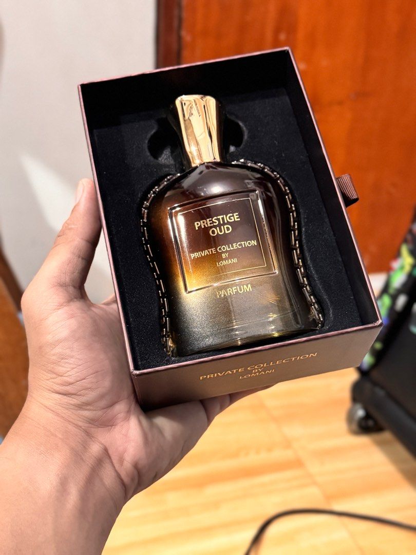 Prestige oud (Category: Fragrance & Deodorants) located in Mandaluyong City. Submitted by JC0930 (Listing ID 1362740618, Image 2). Description: Prestige oud Private collection by Lomani Paris Gift po siya then inopen lang hindi nagustuhan ung amoy kaya dispose na lang kesa masayang..