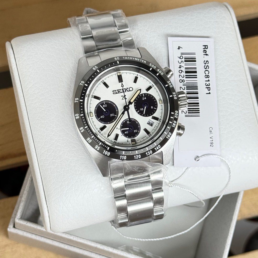 SEIKO PROSPEX SPEEDTIMER SAPPHIRE GLASS SOLAR POWERED (Category: Men's Watches) located in Quezon City. Submitted by micoyski (Listing ID 1362807805, Image 2). Description: Seiko prospex speedtimer Solar powered Sapphire glass ₱28,500 each Brandnew Complete Onhand Original 💯 .