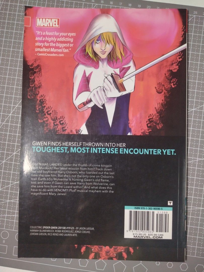 Spider-Gwen Predators [#19-23] | Marvel Comics Trade Paperback (Category: Comics & Manga) located in Quezon City. Submitted by sikeolog (Listing ID 1362667701, Image 2). Description: Collects Spider-Gwen 2015B #19-23 RFS: change of interest MOP: GCash.