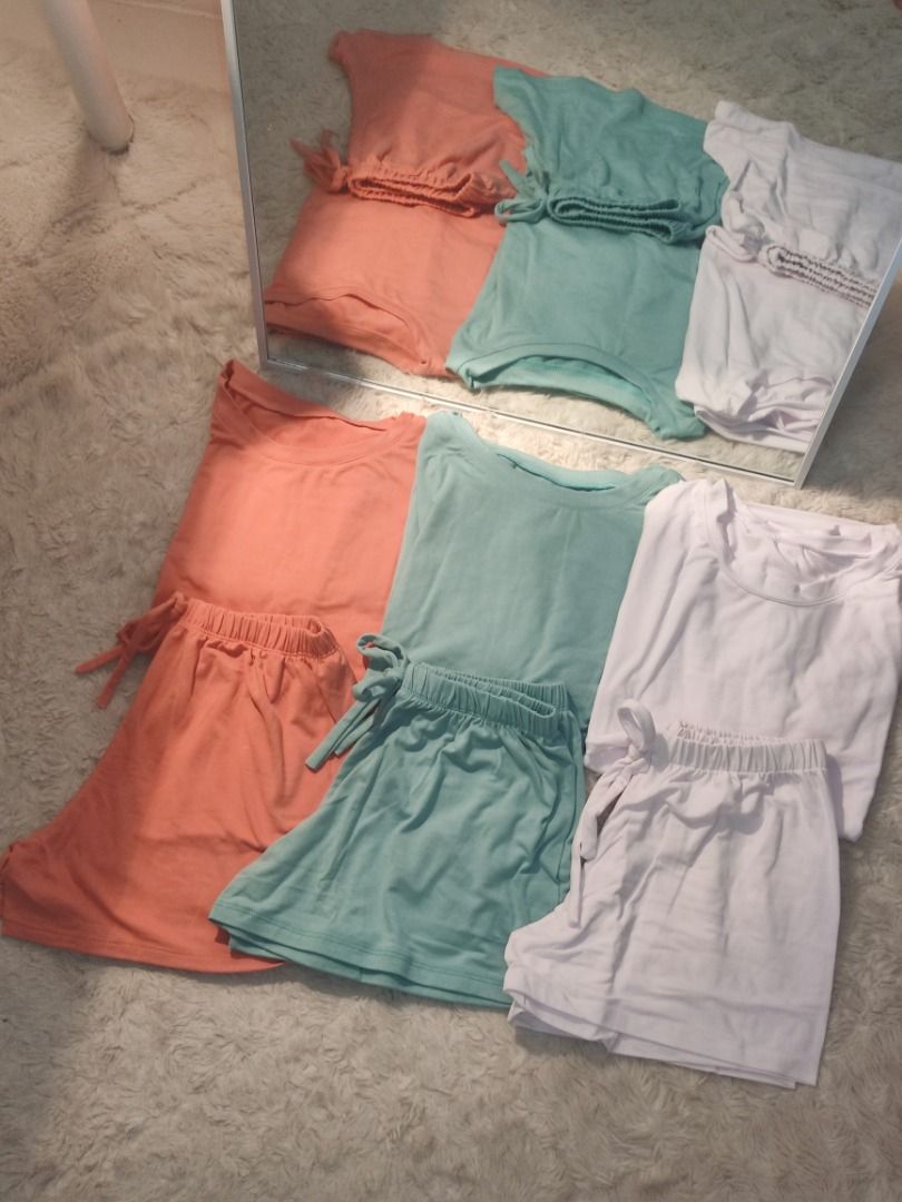 Women's Loungewear Set (Category: Undergarments & Loungewear) located in Quezon City. Submitted by maijoy (Listing ID 1362808335, Image 1). Description: Brand New Loungewear Set Colors available: ✅ Blush ✅ Pistachio ✅ White 📌 Location: West Fairview, QC 🛵 Shipping: Lalamove only (Buyer will be the one to book and shoulder the shipping fee) 💵 Mode of Payment: GCash or Lalamove (purchase service).